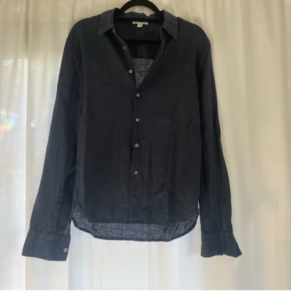 James Perse Navy Linen Long sleeve SIZE 1